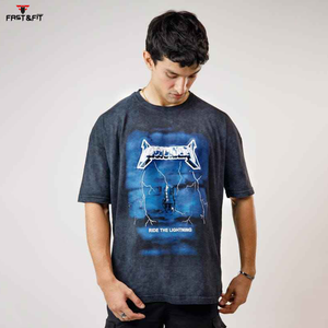 Camiseta personalizada de alta calidad con logotipo personalizado de tendencia superior para hombre, Camiseta lisa de gran tamaño, camisetas informales para hombre - Product Image 2