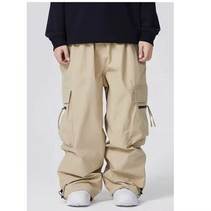 Pantalons cargo multi-poches personnalisés en gros, style décontracté, toile, vêtements de travail et streetwear, pantalons pour hommes et femmes, lavés - Product Image 1