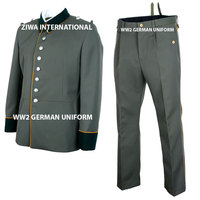 ZIWA INTERNATIONAL WW2 Uniforme de Garde Allemande du Front de Guerre Complet avec Insignes et Accessoires 100% Coton Homme Toutes Saisons