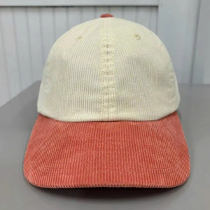 Cream and Terracotta <b>Corduroy</b> Baseball Hats Two Tone Unisex <b>Cap</b> Wholesale for Promotions Outdoor Headwear OEM Vietnam Dad Hat - Product Image 1