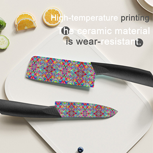 Cuchillo de Chef de Cerámica Premium con Diseño Floral, Mango de Plástico Ambidiestro, Envío Rápido, para Cocina Casera y Suministro Industrial - Product Image 5