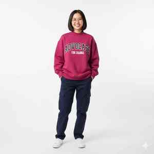 Sweat-shirt à col montant surdimensionné en polaire avec broderie personnalisée Pull-over Pull-over Sweat-shirt à col montant pour femmes en éponge française - Product Image 1