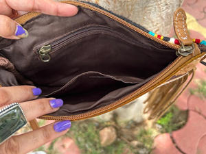 Nouveau Western élégant sellé couverture en cuir usiné sacs à bandoulière en cuir aztèque de haute qualité sacs à bandoulière Vintage Multi couleur sacs - Product Image 6