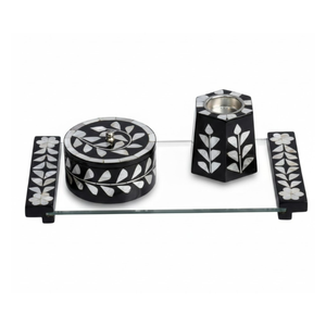 Jarra de Bakhoor de Lujo con Incrustaciones de Madreperla, Quemador de Incienso con Bandeja de Acrílico, Ideal para Regalo, para Ramadán y Eid, Venta al Por Mayor - Product Image 3