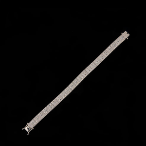 Pulsera de tenis con moissanita redonda y baguette estilo Iced Out, plata de ley 925, unisex, geométrica, para uso diario. - Product Image 2