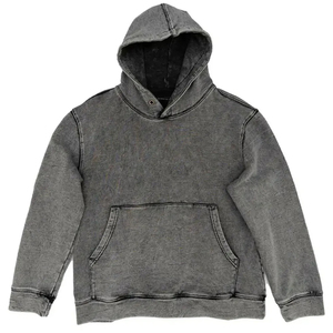 Sweat à capuche oversize délavé premium pour hommes et femmes, 100 % coton, style Y2K, hiver, couleur unie, streetwear vintage, épais et délavé - Product Image 2