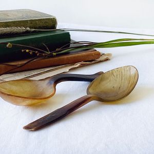 Por lo general, cubiertos únicos de estilo animal, cuchara de cuerno de búfalo de buey Natural pulido, diseño único para Decoración de mesa de restaurante - Product Image 2