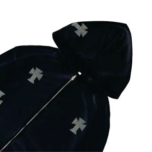 Survêtement pour homme tendance, entièrement personnalisé, OEM, avec strass, design exclusif, matière respirante pour l'hiver, prix avantageux - Product Image 2