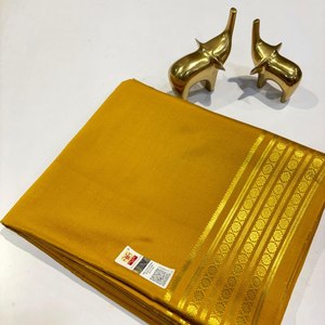 Magnifique Sarees en pure soie Mysore avec ligne traditionnelle Pallu avec chemisier - Product Image 5