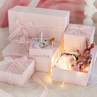 Coffret Cadeau de Luxe Haut de Gamme Rose en Carton Rigide avec Ruban, Emballage Personnalisé Gaufré sur Mesure pour Parfums, Cosmétiques et Bougies
