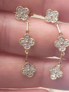 925 <b>Silver</b> Round Brilliant Cut Moissanite Diamond Drop <b>Earrings</b> Vintage Style for <b>Weddings</b> Parties & Gifts - Product Image 3