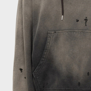 เสื้อฮู้ดผู้ชายผ้าเกล็ดปลาเทอร์รี่100% สั่งทำฉลากทอสีดำซีดจาง - Product Image 5