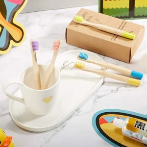 Brosse à dents en bambou souple personnalisée pour enfants et adultes Brosse colorée en bois écologique - Product Image 5