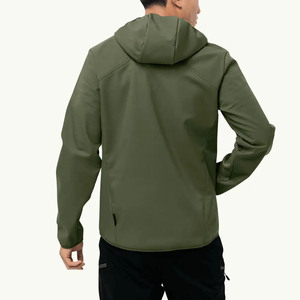 High Quality <b>Thin</b> Spandex/Polyester Softshell <b>Jacket</b> <b>Men</b> Stand Windbreaker Winter Outdoor Canvas High Street Hooded Quilted - Product Image 4