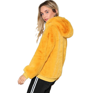 OEM al por mayor personalizado de alta calidad Premium invierno Casual de punto gota hombro pulóver descarga de impresión sudaderas con capucha de las mujeres - Product Image 2