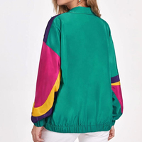 Veste coupe-vent pour femme, design color block au crochet, imperméable, respirante, séchage rapide, détail en peau de mouton imprimée, effet mémoire