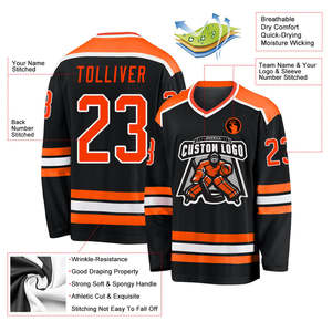 Diseña tu propio logotipo Jersey de hockey sobre hielo de alta calidad al por mayor Mejor calidad Precio barato Personalización - Product Image 3