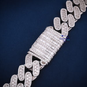 Lujoso Iced Hip Hop 14KT oro blanco rodio plateado enlace cadena collar laboratorio cultivado diamante pasa diamante probador estilo cubano - Product Image 5