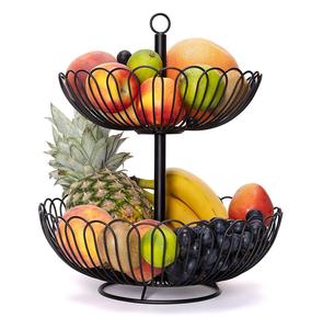 Accueil Hôtel Restaurant Café Table Top Panier en fil de fer décoratif Stockage des aliments Corbeille à fruits Qualité durable Forme ronde - Product Image 2