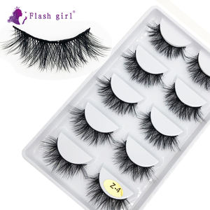 Flash Girl <span class=keywords><strong>Top</strong></span> Qualité <span class=keywords><strong>Z</strong></span> Série Professionnel 100% Cils De Vison Faits À La Main 5 Paires Faux Cils De Vison - Product Image 3