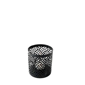 Portavelas Cilíndrico de Metal con Diseño Reciente en Rojo, Verde y Blanco, con Patrón Recortado, para Velas Votivas o de Té, Accesorio de Decoración para el Hogar - Product Image 4