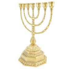 Decorative Finish Brass Menorah Candle Holder Jewish Hanukkah <b>Lamp</b> Candle Stand Religious Home Decor - Product Image 5
