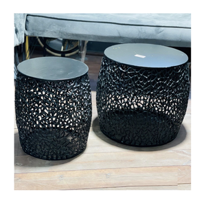 Table basse ronde en aluminium taille personnalisée moderne portable faite à la main de luxe acceptée pour les meubles de maison de salon - Product Image 1