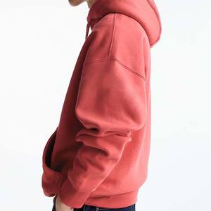 Ventas al por mayor 350gsm alta calidad 100% algodón polar logotipo personalizado ajuste Regular peso pesado hombres pulóver sudaderas con capucha a prueba de viento - Product Image 2