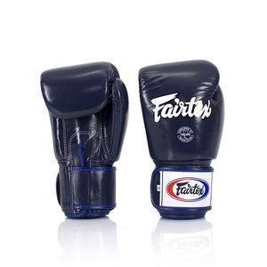 Gants de boxe professionnels Fair tex avec logo personnalisé Deep Blue, pour l'entraînement, le sparring et la boxe, 100% cuir véritable - Product Image 5