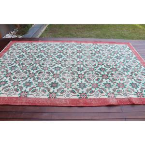 Tapis turc 6,7 x 10,6 pieds, tapis vintage surdimensionné, tapis en laine abstrait rouge - Product Image 3