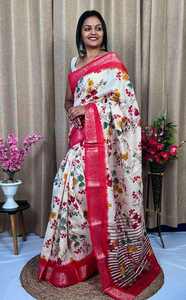 Sari de Seda Tussar, Hermoso Sari de Seda Tussar Pura, Sari de Seda Tussar 100% Pura de Alta Calidad para Mujer, Suministro al por Mayor - Product Image 4