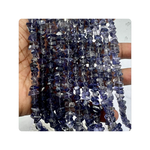 Vente en gros de pépites fantaisie à facettes en iolite bleue naturelle de 8 pouces de haute qualité 6-7mm environ pour la fabrication de bijoux - Product Image 4