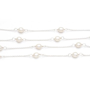 สร้อยคอมุกน้ำจืดแท้ เกรด AAA สีขาวครีม ขนาด 18 นิ้ว เงินแท้ 925 ดีไซน์ทันสมัย กำลังเป็นที่นิยม ขายดี - Product Image 2