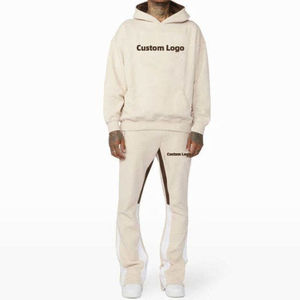 Custom Distress Acid Wash Chándal Verano Tallas grandes Sudadera con capucha Pantalones de chándal Detalle Diamante de imitación Fabricado Sweatsuit - Product Image 2