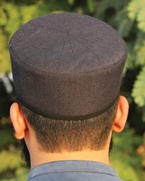 Elegante Gorra Musulmana Azul Marino Sólida e Impermeable para Hombres Adultos, Tradicional para la Oración Islámica, Ajustable, con Costuras Suaves, para Uso Diario en Exteriores