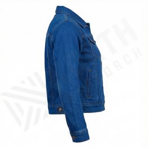 Veste en jean pour femme à col rabattu, grande taille, usage extérieur, tendance, décontractée, streetwear, vêtement, couleur personnalisée - Product Image 3