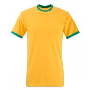 Venta al por mayor de ropa de hombre de alta calidad Ringer cuello redondo manga corta Camiseta 100% algodón ropa de Hombre Camisas servicio OEM - Product Image 3