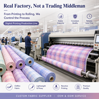 Tissu en mousseline de polyester doux à motif écossais personnalisable, très prisé, pour écharpes, chemises, foulards – Usine OEM/ODM