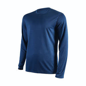 T-shirts pour hommes 95 coton 5 élasthanne OEM Gym manches longues Camiseta Fitness Fitted Compression Athletic Wear - Product Image 2