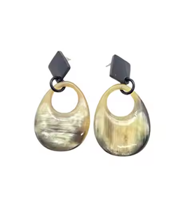 Boucles d'oreilles en boucle de corne de buffle naturelle de haute qualité - Product Image 5