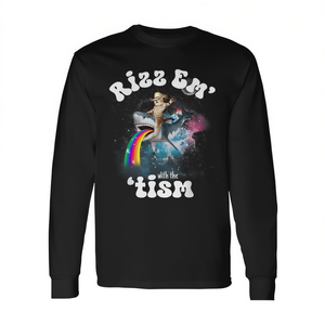 Rizz Em With The Tism <b>Meme</b> Y2k Cat Autism Awareness Long Sleeve <b>T</b>-<b>Shirt</b> - Product Image 2