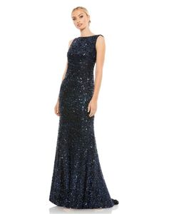 2025 femmes élégant luxe a-ligne sirène robe sans manches antistatique corsage avec décoration drapée pour les fêtes - Product Image 1