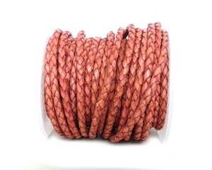 Cordones Redondos de Cuero Trenzado con Acabado Vintage, Cordón Trenzado de 3mm, Hecho de Cuero Genuino, para Manualidades, Última Oferta - Product Image 3