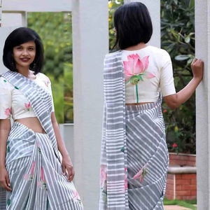 Dola jazi saree saree Multi Broderie Travail Avec Running Work Blouse viscove jazi patta - Product Image 1