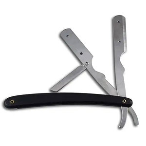 Rasoir noir Ustra rasoir de barbier à bord droit en acier inoxydable pour hommes - Product Image 6