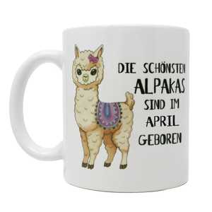 Tasse en céramique avec design animal 3D, motif alpaga le plus beau d'Avril, compatible lave-vaisselle et micro-ondes, isolée thermiquement avec couvercle, idéale pour les cadeaux - Product Image 1