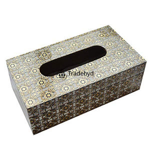 Caja y Soporte para Pañuelos de Madera Cuadrada Premium de Tradebyd, Esmaltada, Impresa, Ecológica, de Lujo y Hecha a Mano - Product Image 2