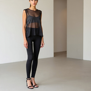 See Through <b>Cover</b> up Shirts and Pants Two Piece Sets Sheer Mesh Night Party Club Wear Sheer Mesh Oversize Two Piece Set Ladies - Product Image 6