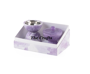 เตาเผาบัคฮูร์เรซิ่นสีม่วงพร้อมกล่องอู๊ด ขนาดและรูปทรงตามสั่ง เตาเผาอู๊ดสำหรับโรงแรม - Product Image 1