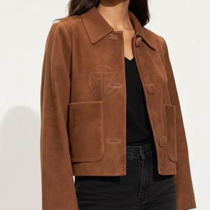 Luxury Winter <b>Suede</b> Leather Knitted <b>Jacket</b> with Breathable Design Elegant Finish Eco-Friendly Features - Product Image 5